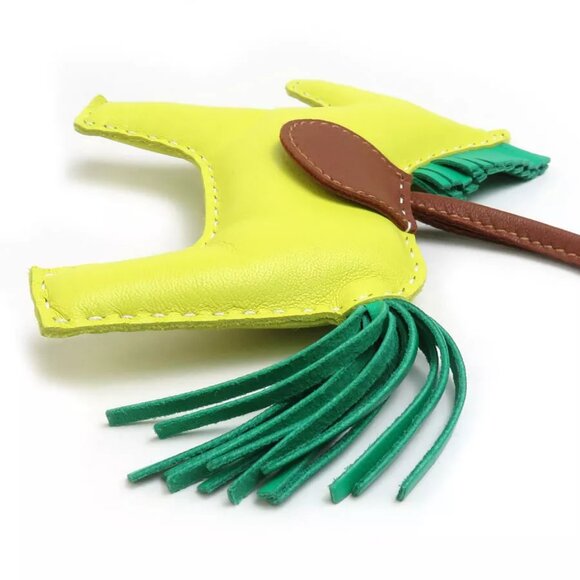 Auth HERMES Rodeo MM Bag Charm Yellow/Green/Brown Agneau Milo - e59863g - Picture 5 of 7